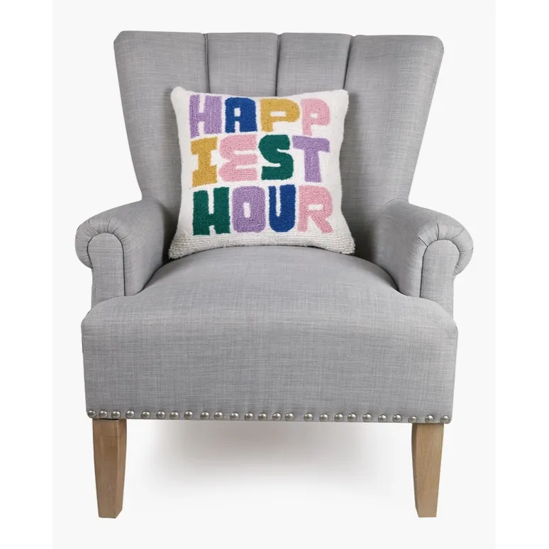 Happiest Hour Colorful Hook Pillow