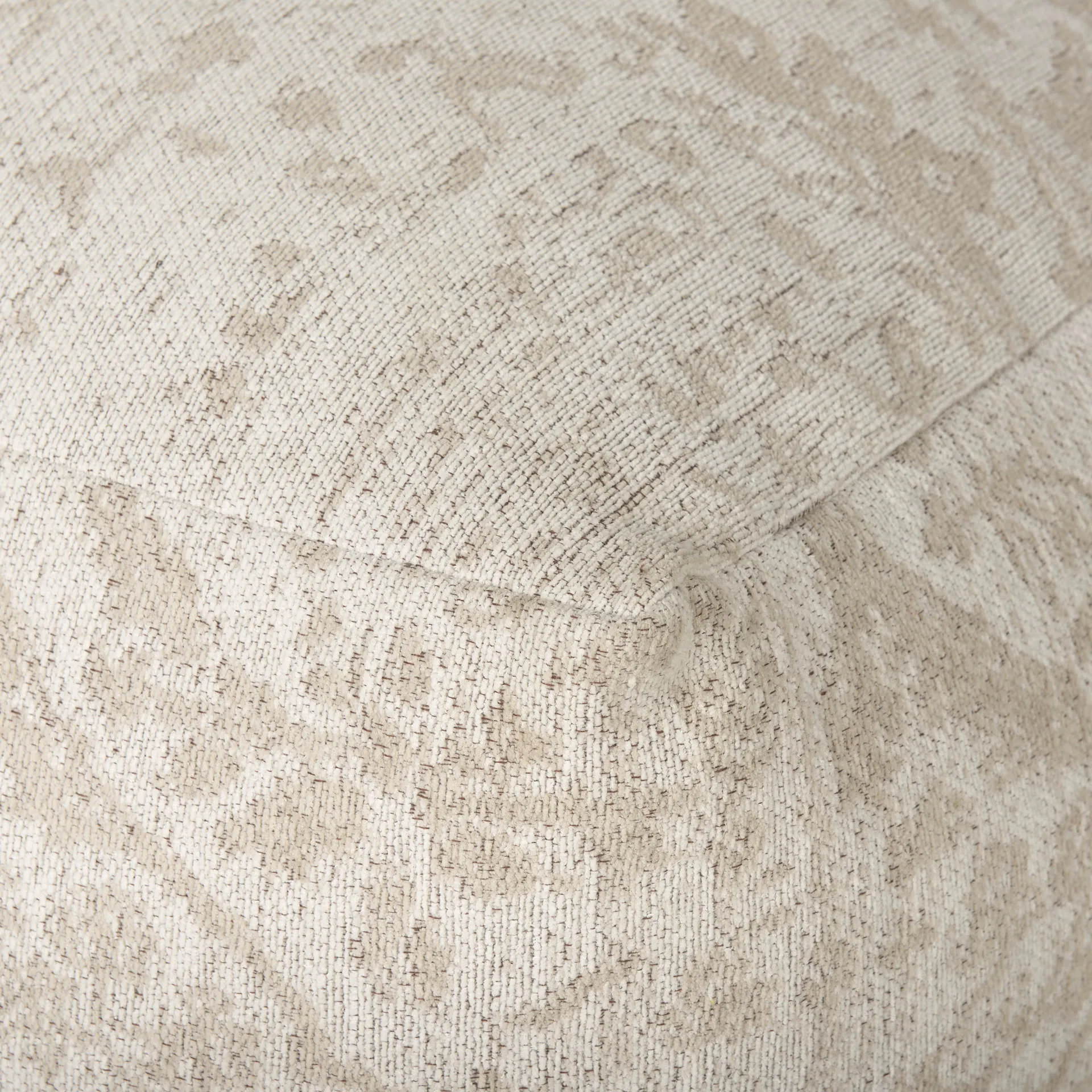 Jacquard Sophie Pouf in Cream - Large