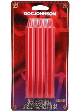 Japanese Drip Candles 3pk Red