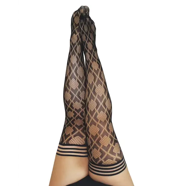 Kixies Elle Black Fishnet Diamond Size D