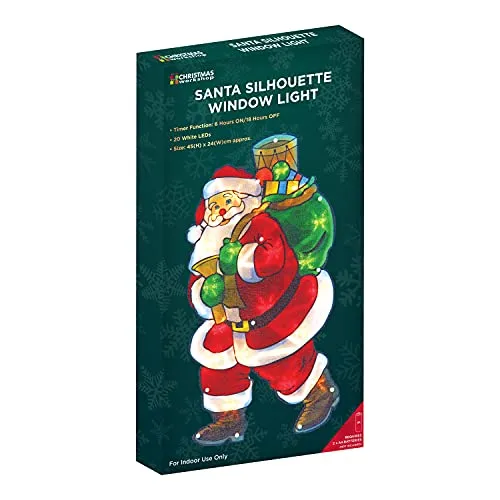 LED Santa Claus Christmas Window Light / Metallic Silhouette Light / Indoor Christmas Decorations / Battery Operated