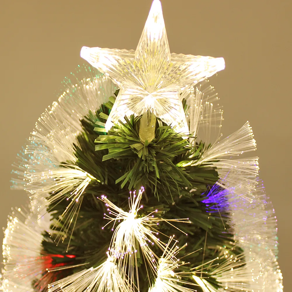 Long Optic Fibres Christmas Tree Pre-Lit Ultra-Bright Multicolor LED Lights