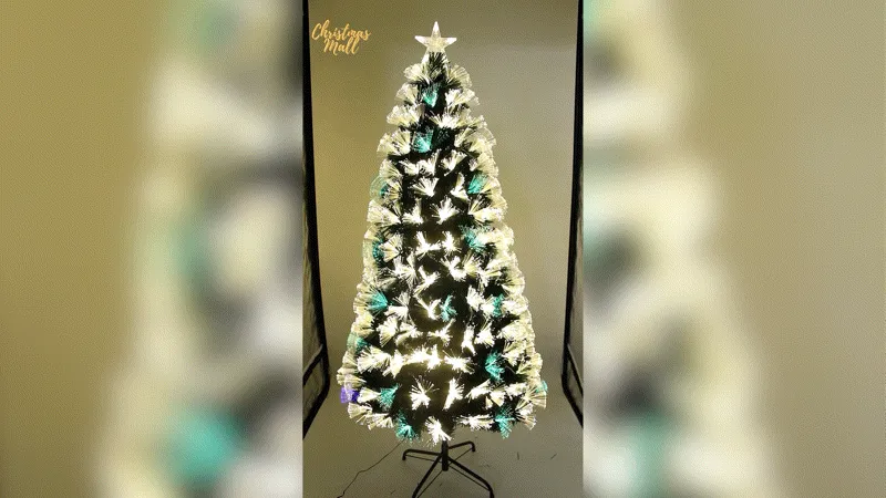 Long Optic Fibres Christmas Tree Pre-Lit Ultra-Bright Multicolor LED Lights