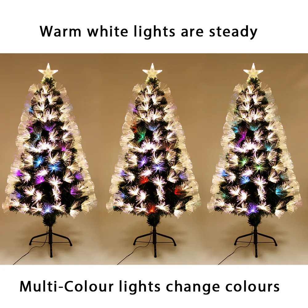 Long Optic Fibres Christmas Tree Pre-Lit Ultra-Bright Multicolor LED Lights