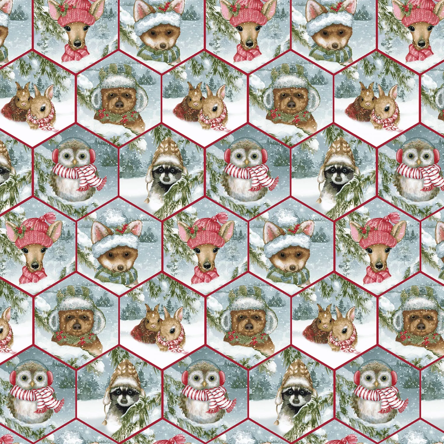 Magical Menagerie | Multi Honeycomb by Grace Violet Designs for Henry Glass | 1364-78