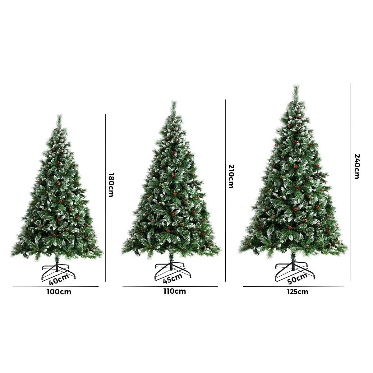 Mazam Christmas Tree 1.8M/2.1M/2.4M Xmas Trees Green with Ornaments Decorations