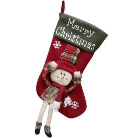 Merry Christmas Snowman Stockings | Large