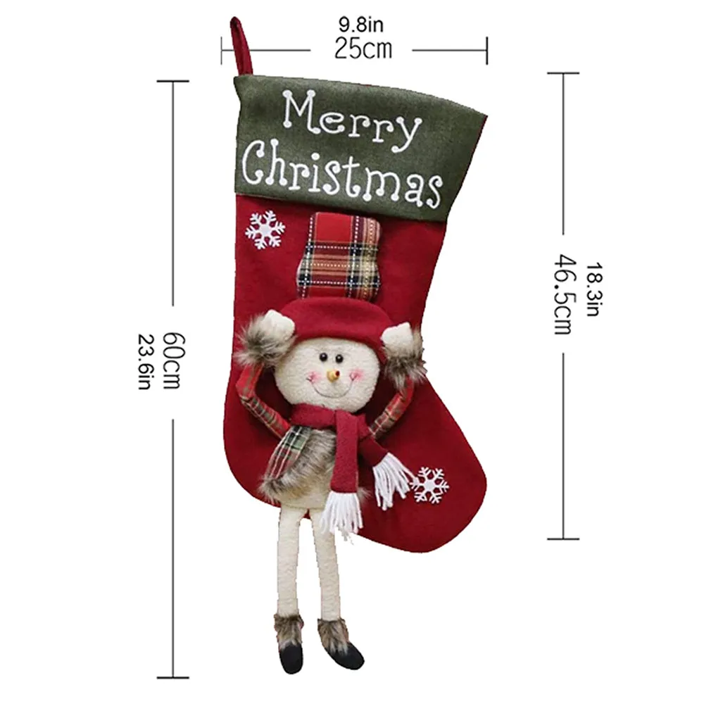 Merry Christmas Snowman Stockings | Large