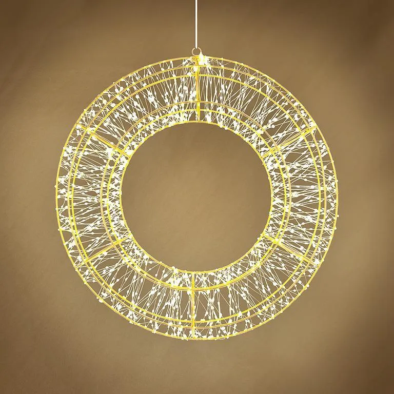 Micro LED Gold Wreath - Medium