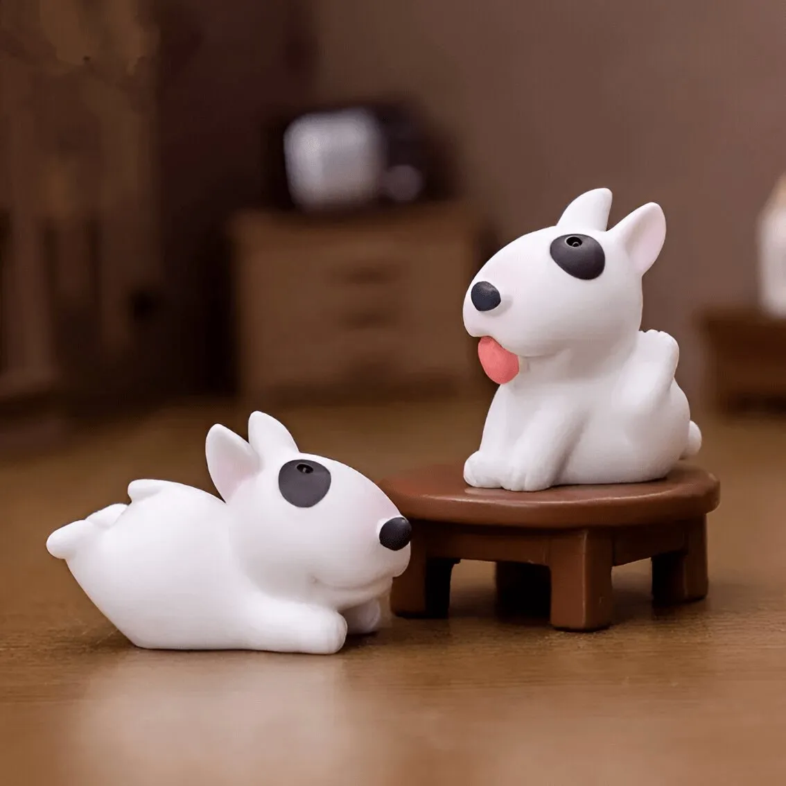 Mini Bull Terrier Figurines Set