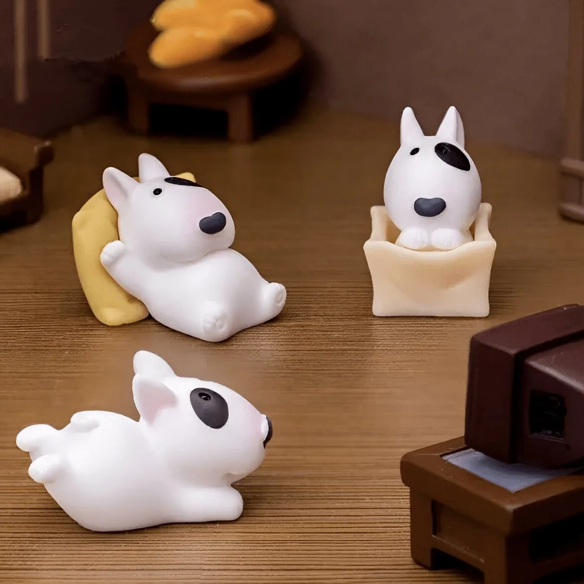 Mini Bull Terrier Figurines Set