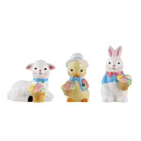 Mr. Cottontail Set of 3 Mini Ceramic Figurines