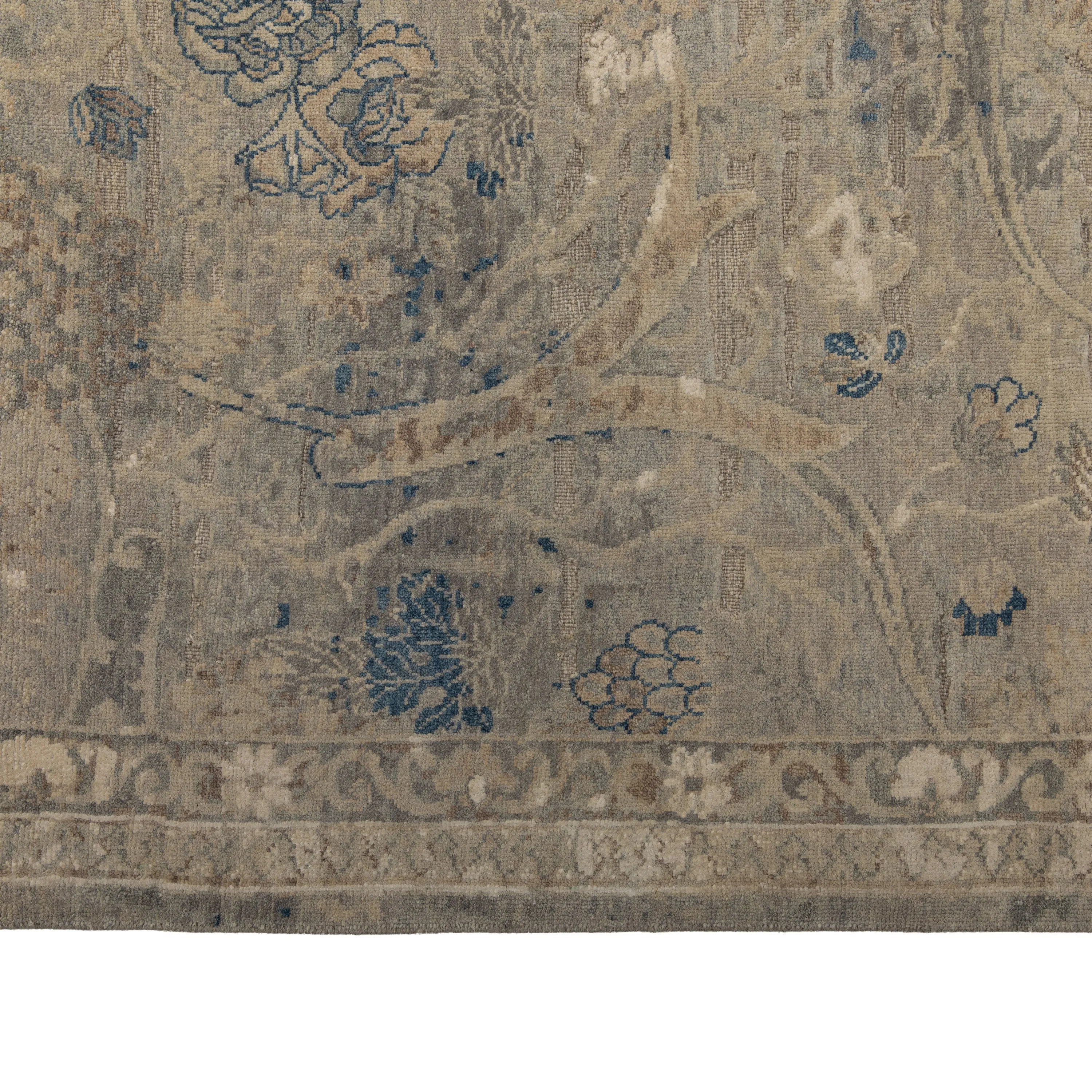 Natural Transitional Wool Silk Blend Rug - 12'10" x 18'3"