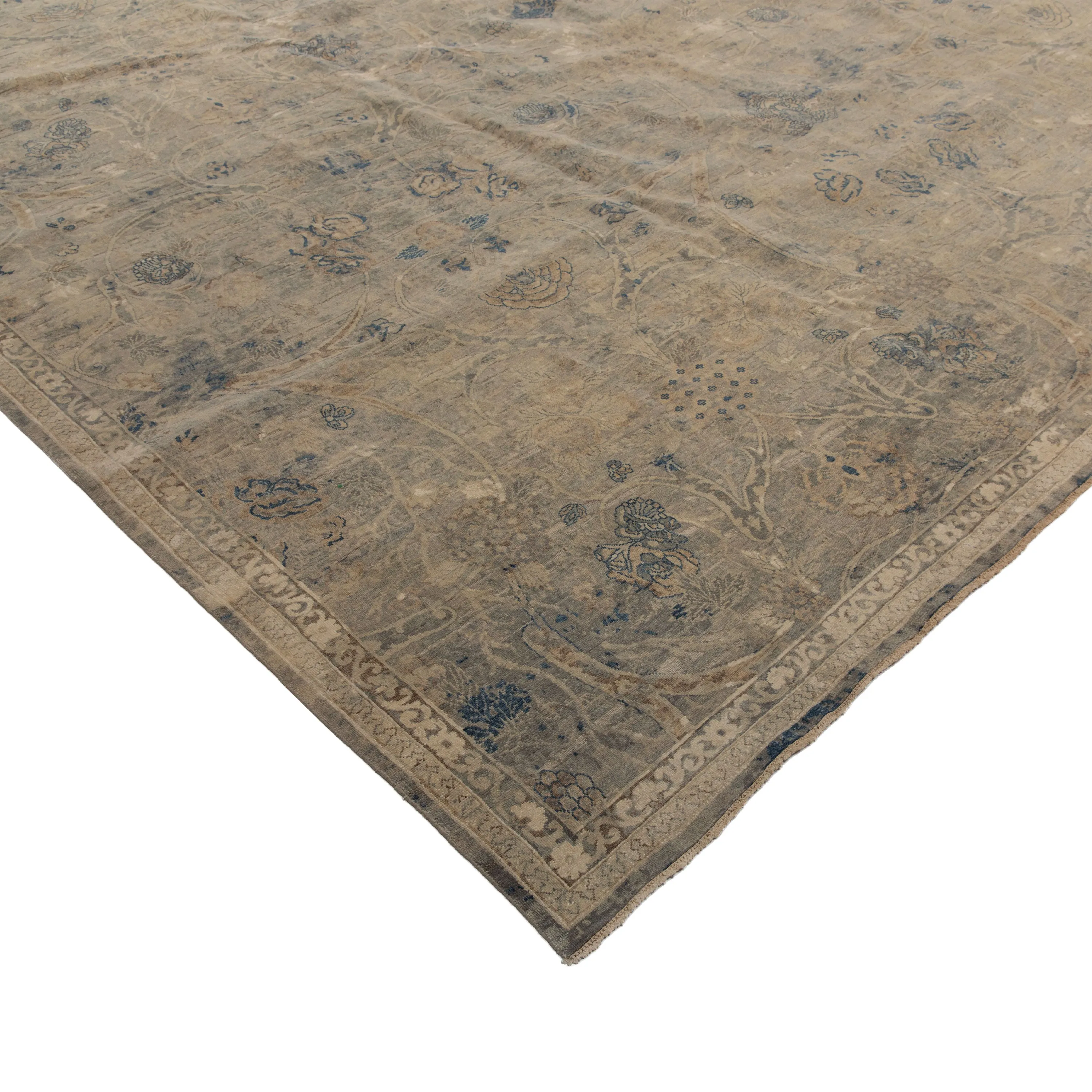 Natural Transitional Wool Silk Blend Rug - 12'10" x 18'3"