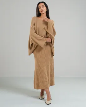 NEW | Ribbed Skirt | Camel