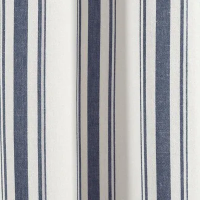 New - Set of 2 (84"x42") Farmhouse Striped Yarn Dyed Eco-Friendly Recycled Cotton Window Curtain Panels Navy - Lush Décor