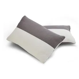 ORCHEED Soft Polyester Fabric Kids Sleeping Pillow 300 GSM filled with Microfiber for softness, (White and Grey) (17x27 in)