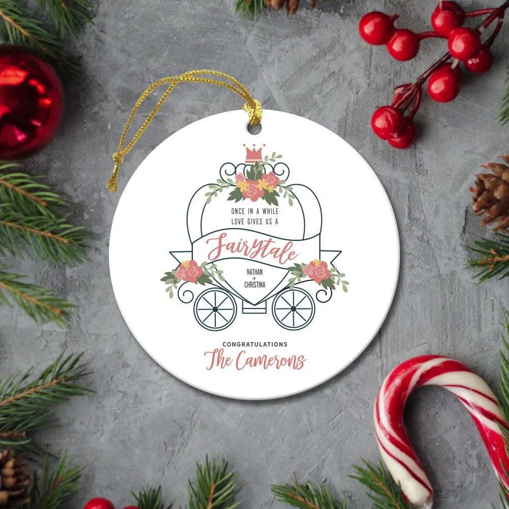 Personalized Fairytale Carriage Christmas Ornament