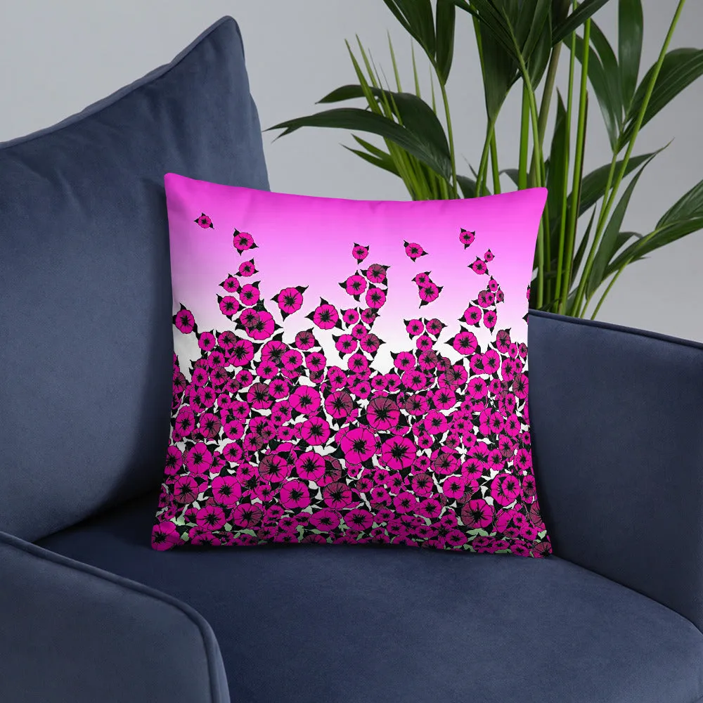 Pink Bed of Roses designer Basic Pillow by John A. Conroy