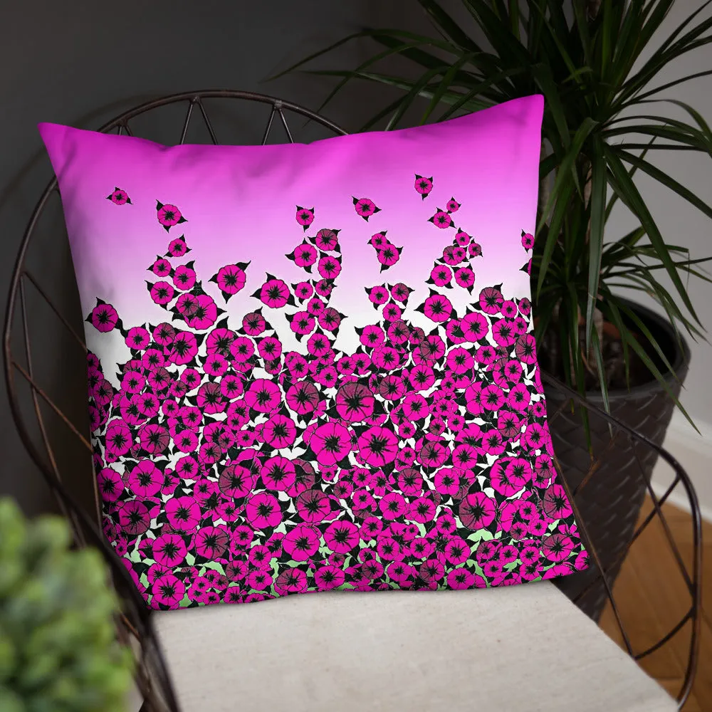 Pink Bed of Roses designer Basic Pillow by John A. Conroy