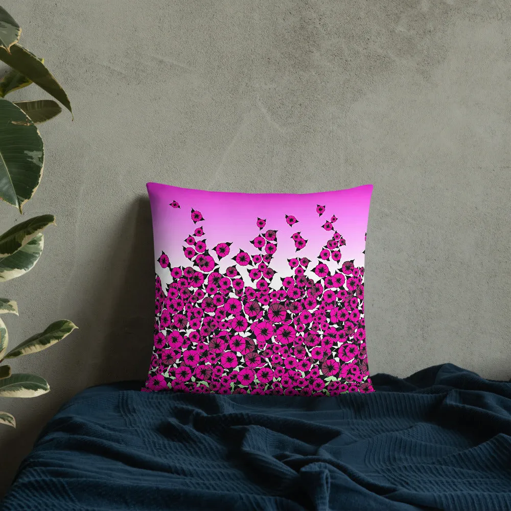 Pink Bed of Roses designer Basic Pillow by John A. Conroy