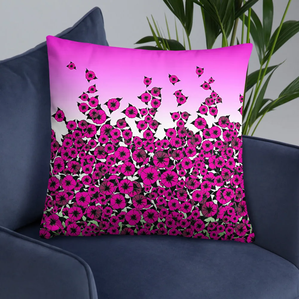 Pink Bed of Roses designer Basic Pillow by John A. Conroy