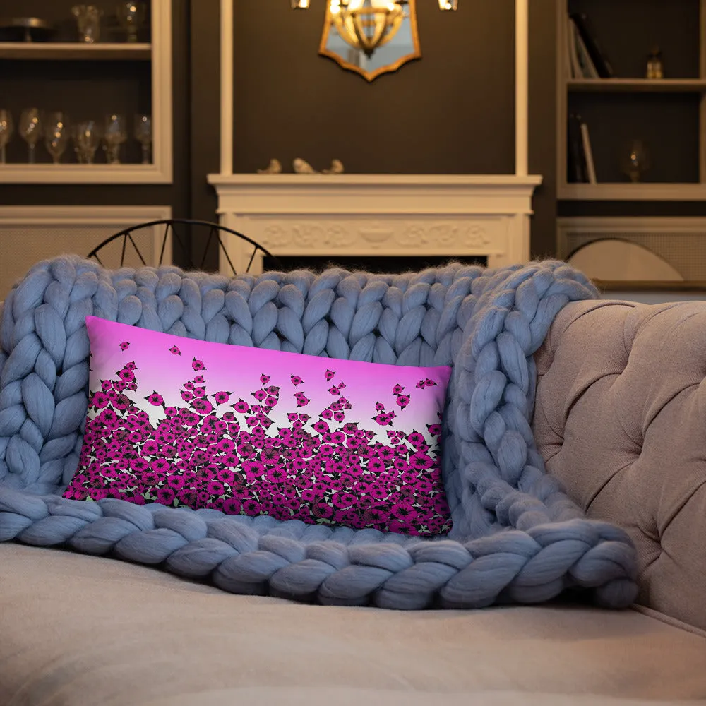 Pink Bed of Roses designer Basic Pillow by John A. Conroy