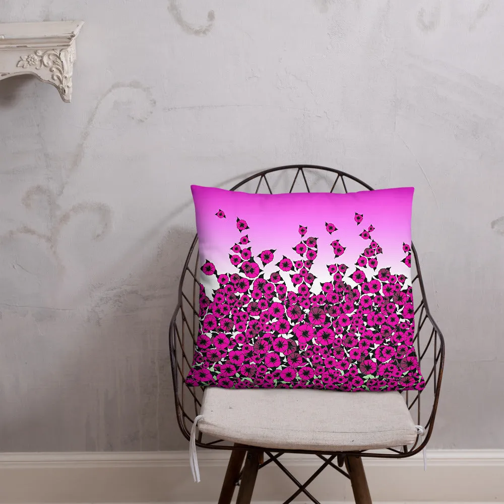 Pink Bed of Roses designer Basic Pillow by John A. Conroy