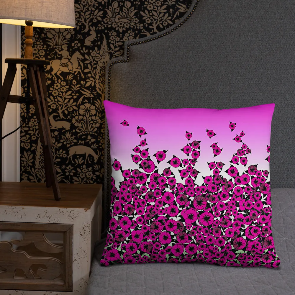 Pink Bed of Roses designer Basic Pillow by John A. Conroy