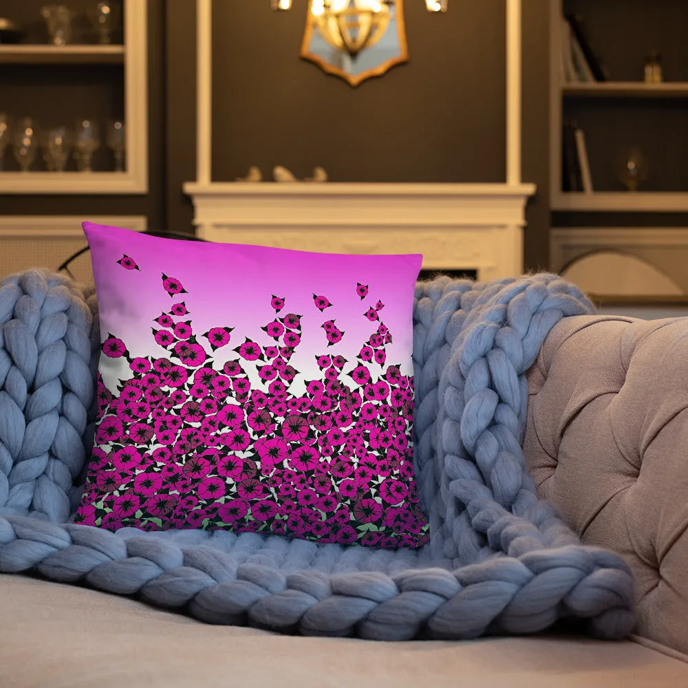 Pink Bed of Roses designer Basic Pillow by John A. Conroy