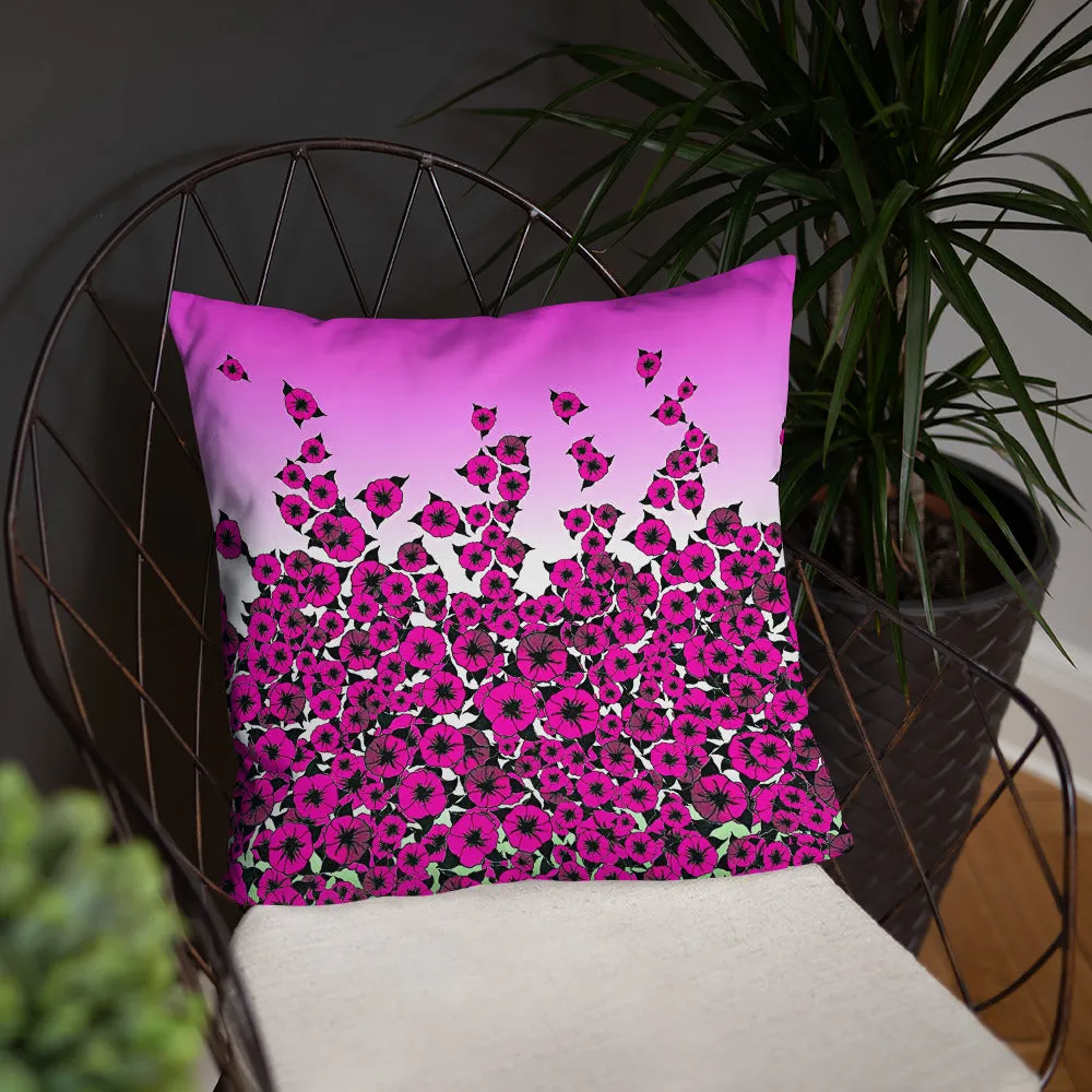 Pink Bed of Roses designer Basic Pillow by John A. Conroy