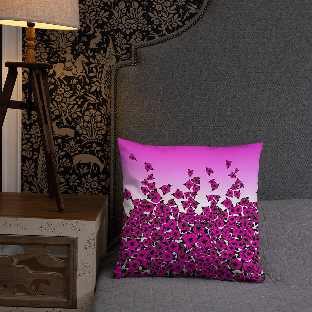 Pink Bed of Roses designer Basic Pillow by John A. Conroy