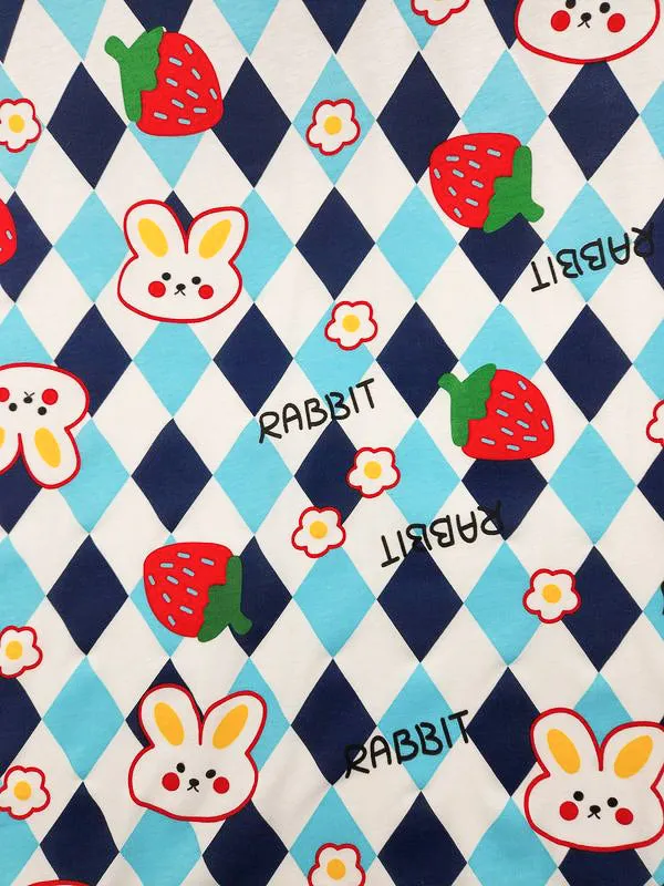 Printed Jersey - Strawbunny - 160cm