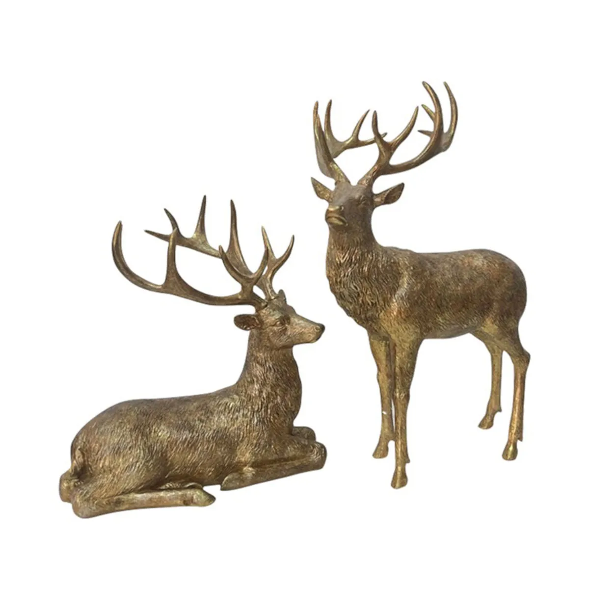 Pure Christmas Resin Deer Gold Assorted 27cm & 39cm