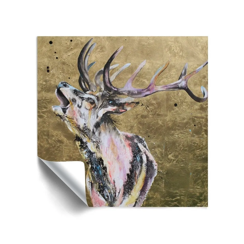 "Bellowing Stag" Removable Wall Art Mural