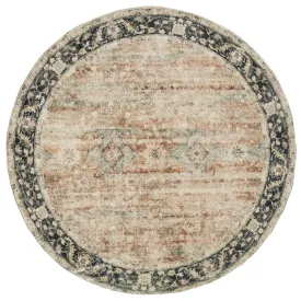 Rann Multicolour Traditional Distressed Round Rug