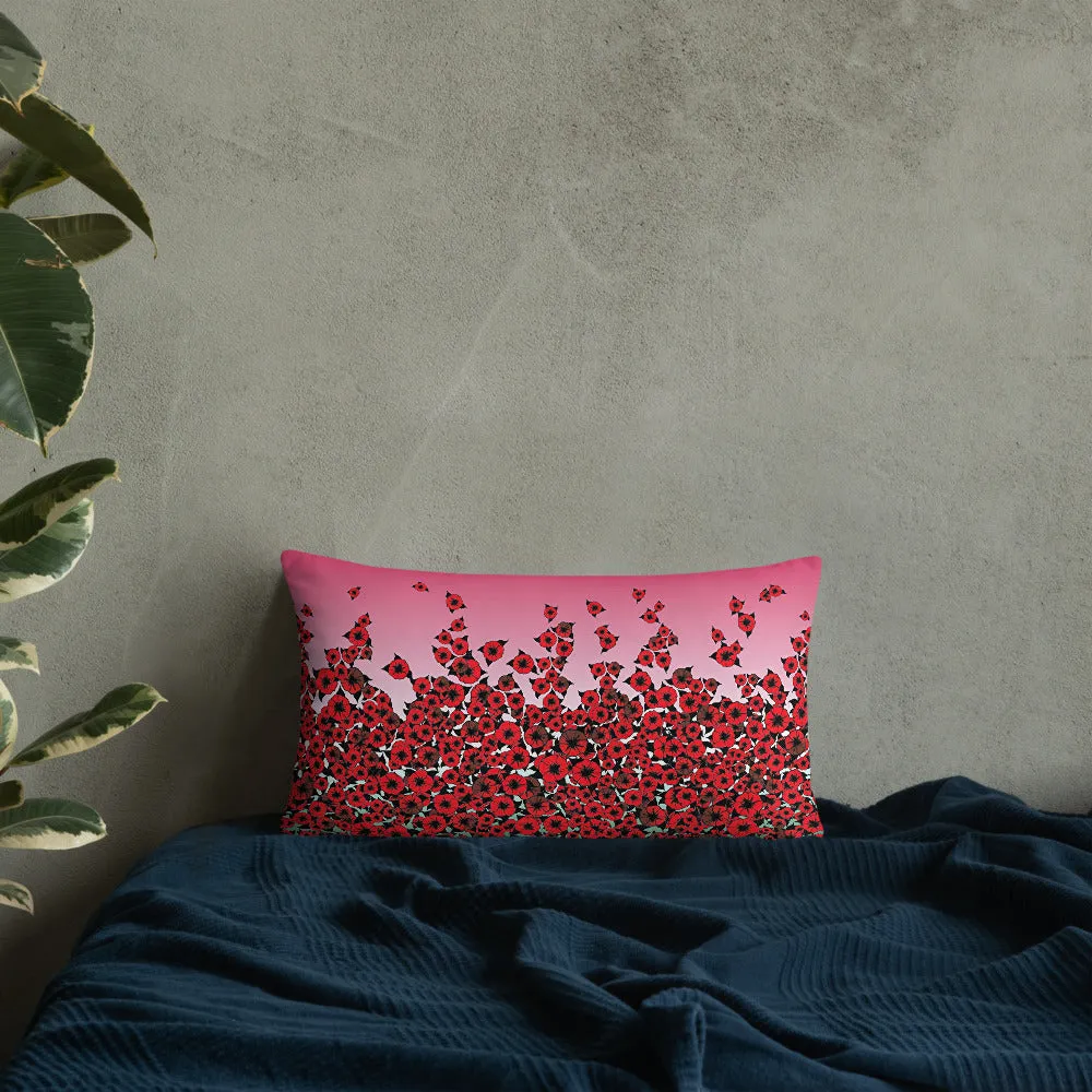 Red Bed of Roses designer Basic Pillow by John A. Conroy