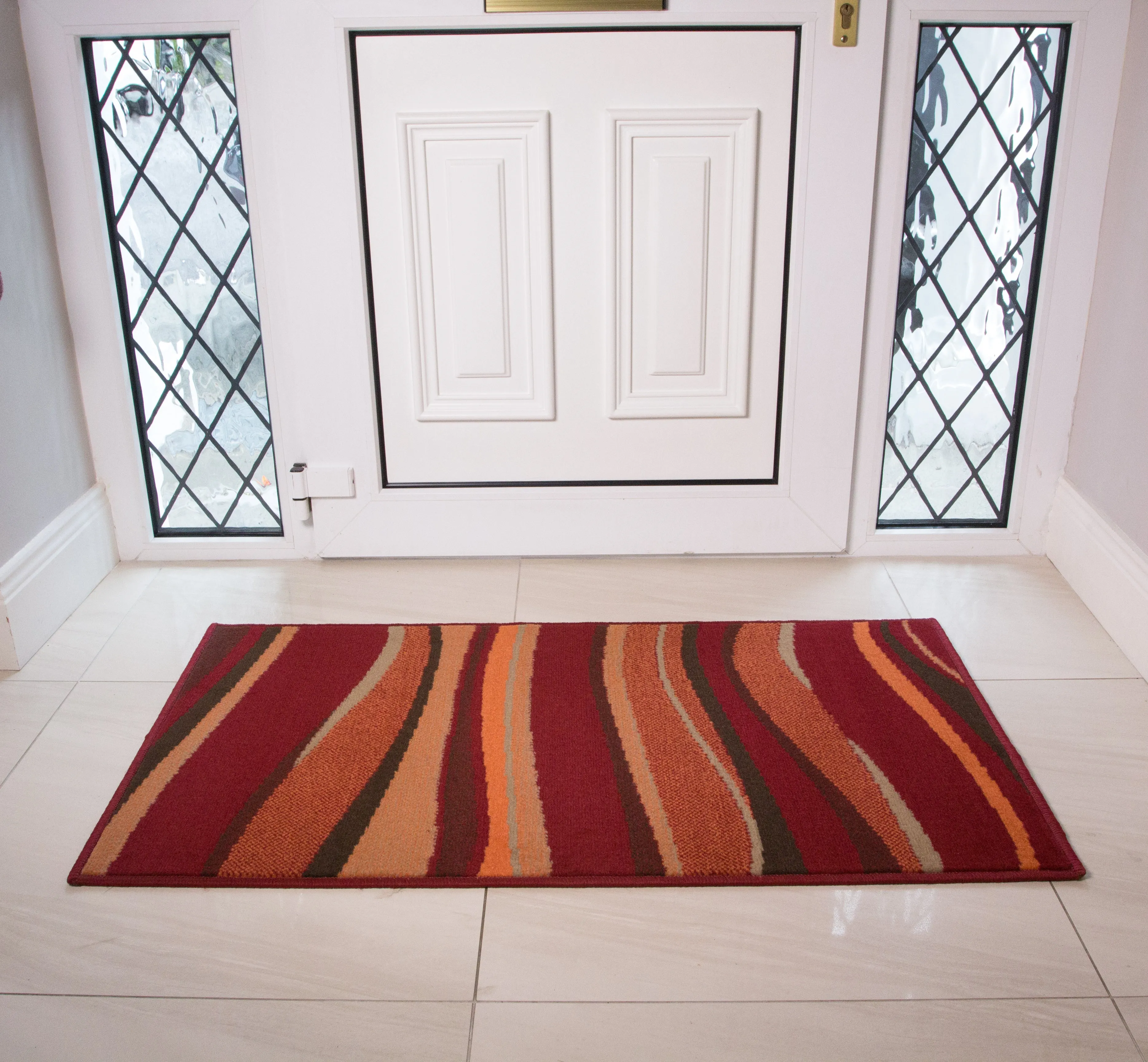 Red Waves Living Room Rug