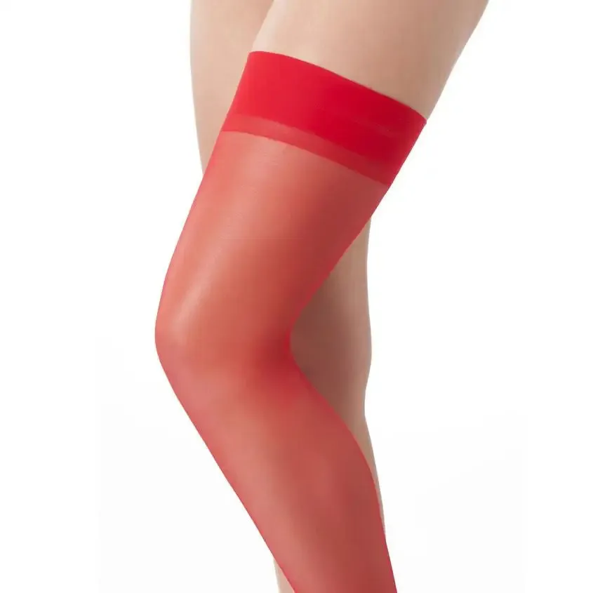 Rimba Stretchy Classic Sheer Red Thigh-high Stockings