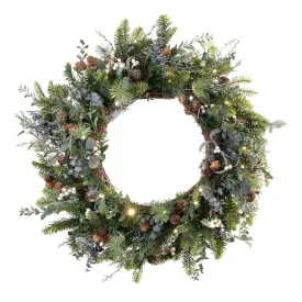 Rustic White Berry LED Wreath