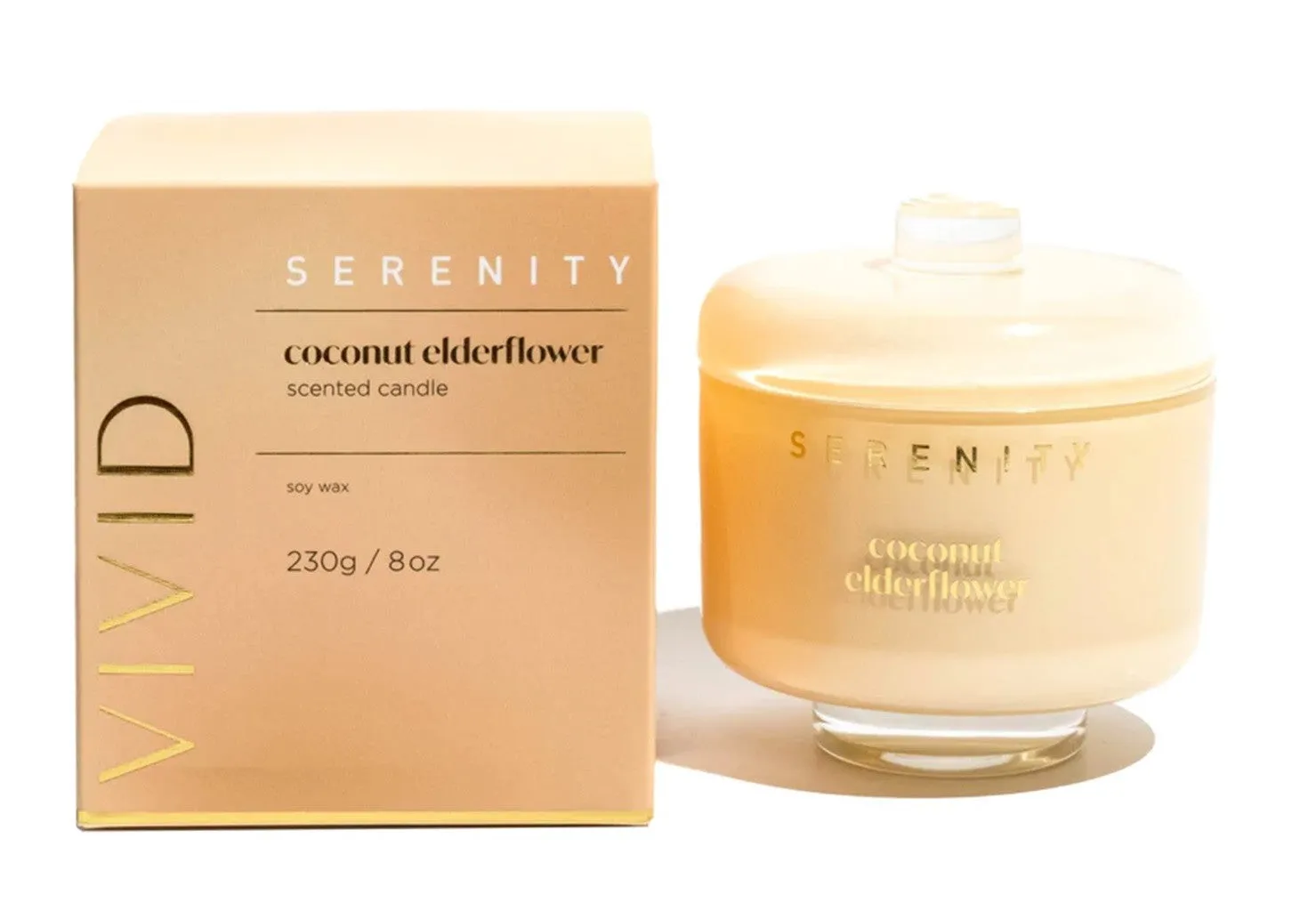 Serenity Vivid Candle 230g - Coconut Elderflower