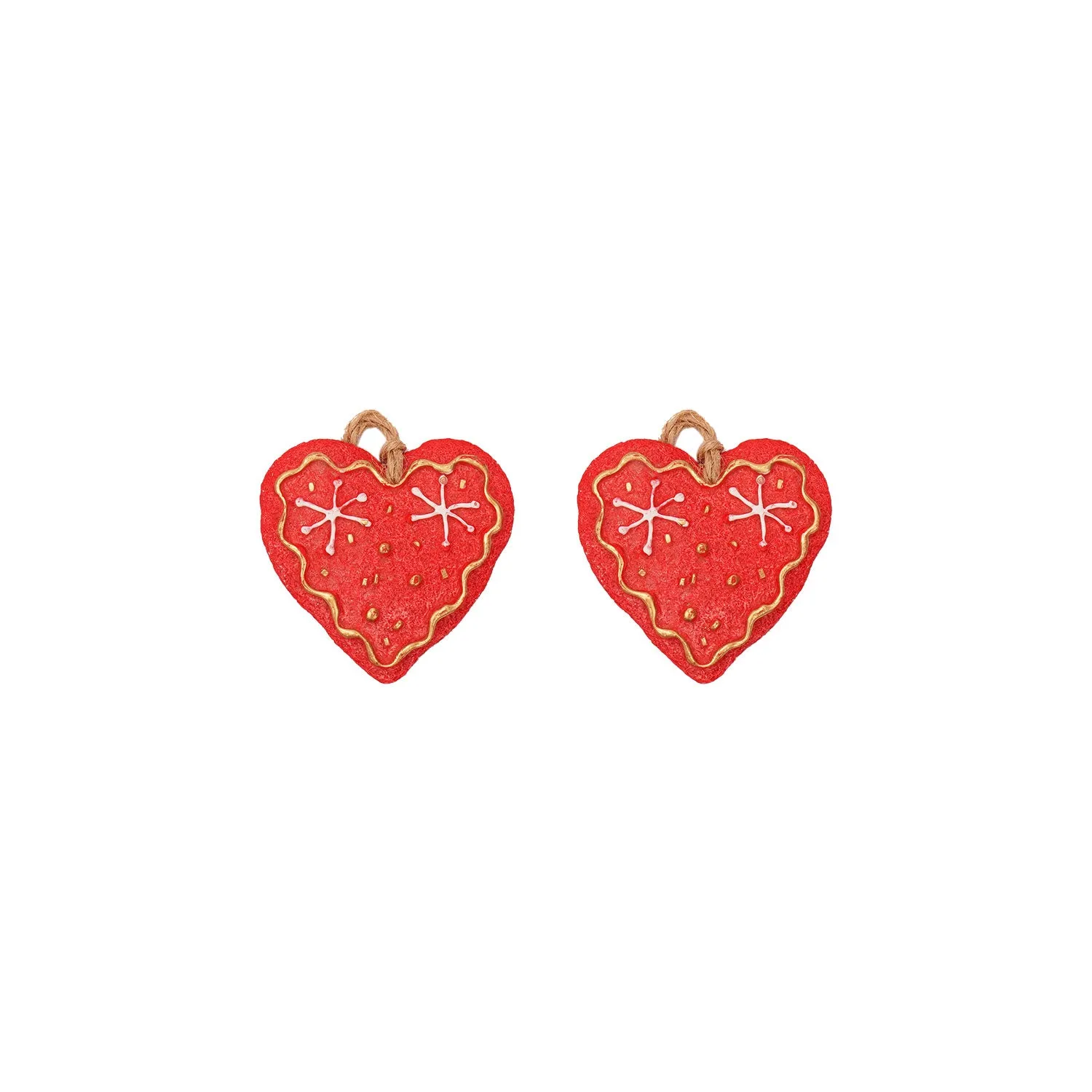 Set of 2 Christmas Cookies Tree Ornament - Heart