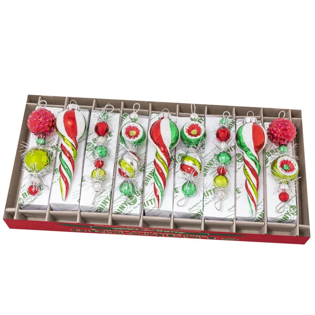 Shiny Brite Holiday Splendor Icicle Ornament Set