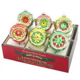 Shiny Brite Holiday Splendor Reflector Ornament Set