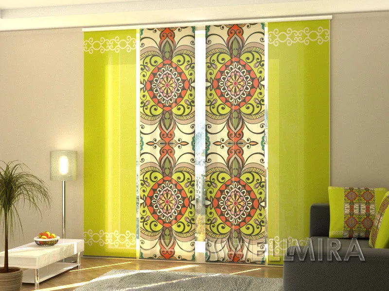 Sliding Panel Curtain Aztecs