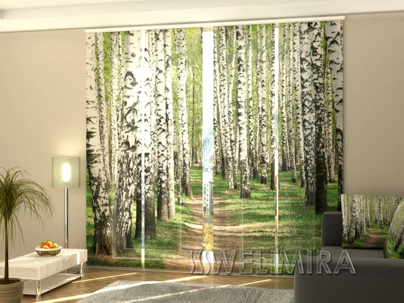 Sliding Panel Curtain Birch Forest