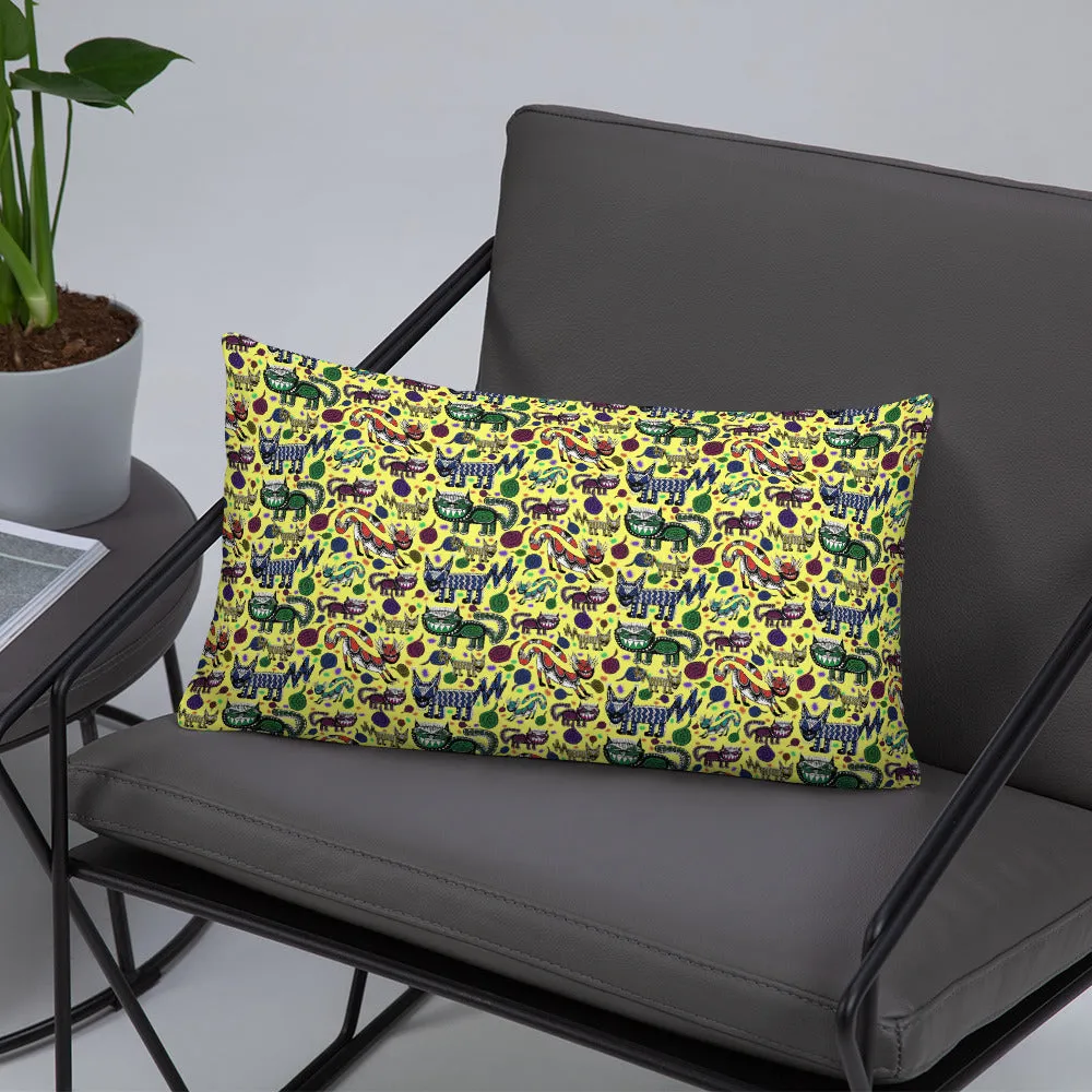 Sneaky Cats designer Basic Pillow by John A. Conroy