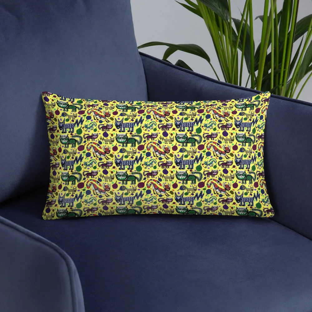 Sneaky Cats designer Basic Pillow by John A. Conroy