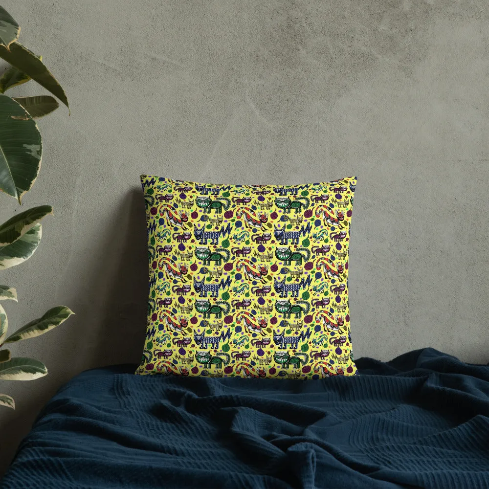 Sneaky Cats designer Basic Pillow by John A. Conroy