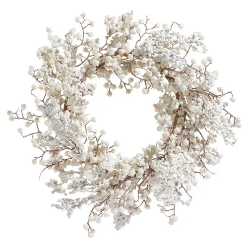 Snowy White Glitter Berry Wreath